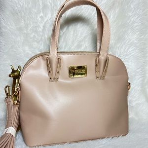 Bebe Handbag Crossbody Taupe Clairee Dome